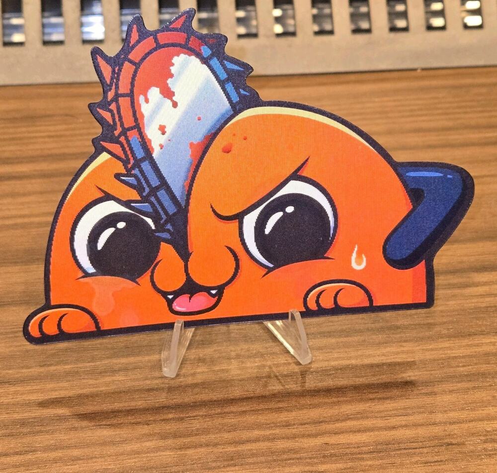 Pochita Chainsaw Man 3D Lenticular Motion Anime Sticker Car Peeker Decal